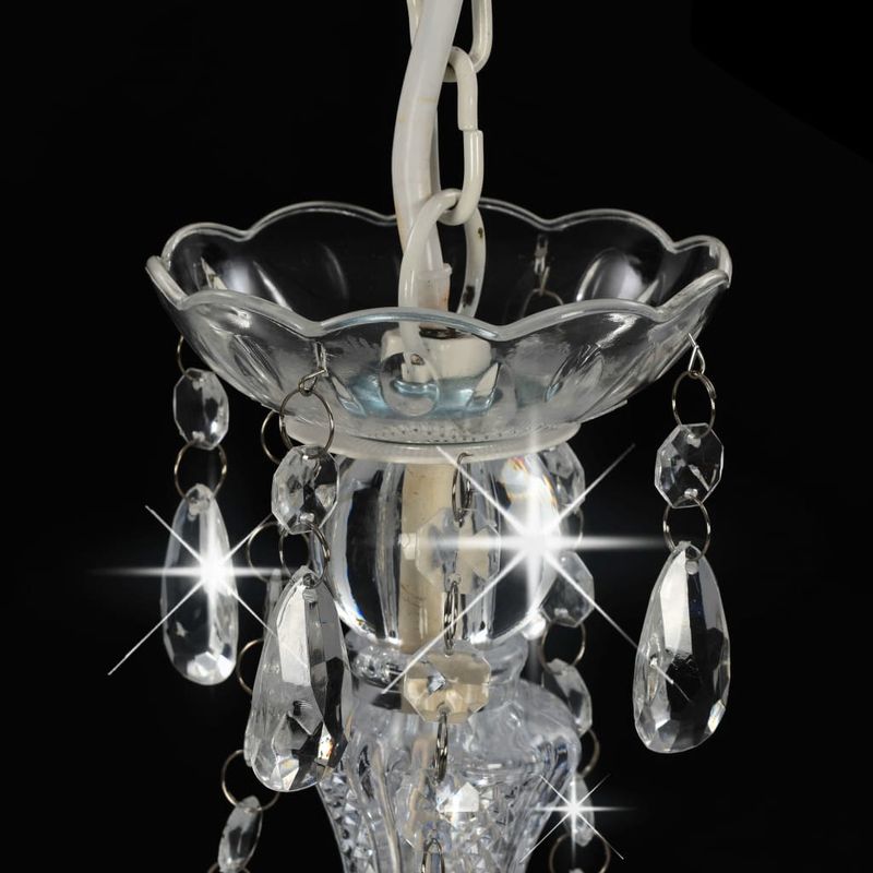 Casa si Gradina - Corpuri si surse de iluminat - Lustre si pendule - Candelabru cu margele, alb, rotund, 3 becuri E14 - Infinity.ro