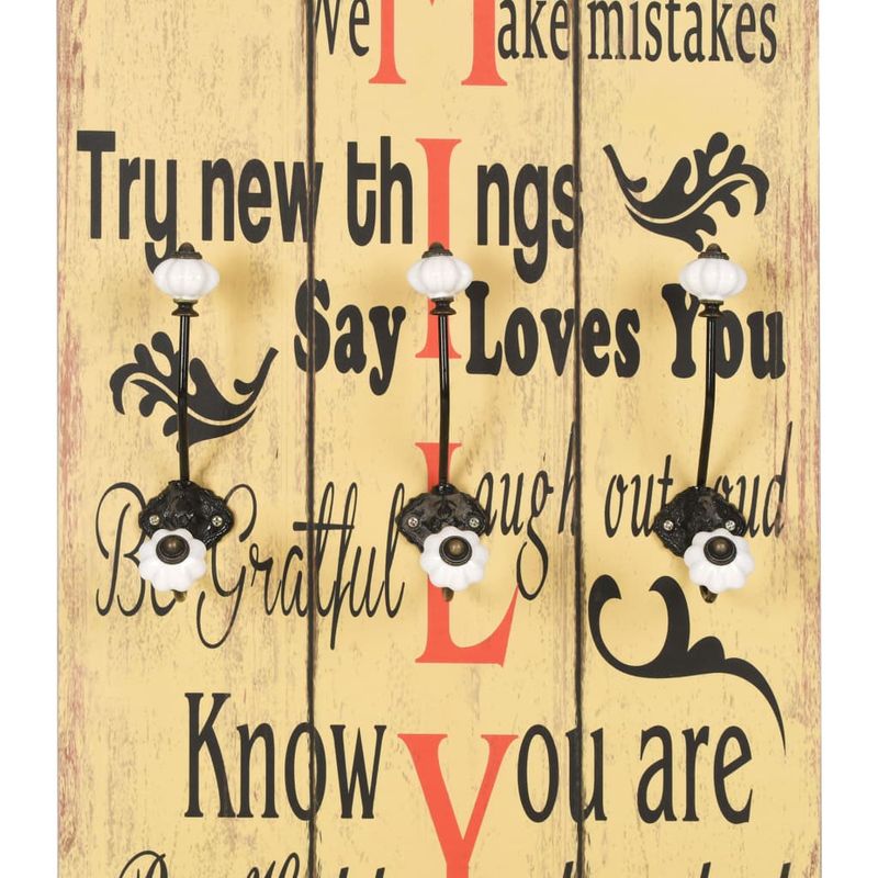 Casa si Gradina - Mobilier - Organizare si depozitare - Cuiere - Cuier de perete cu 6 carlige FAMILY, 120 x 40 cm - Infinity.ro