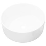 Casa si Gradina - Sanitare - Lavoar baie si accesorii - Lavoare si piedestale - Chiuveta de baie din ceramica, rotunda, 40 x 15 cm, alb - Infinity.ro