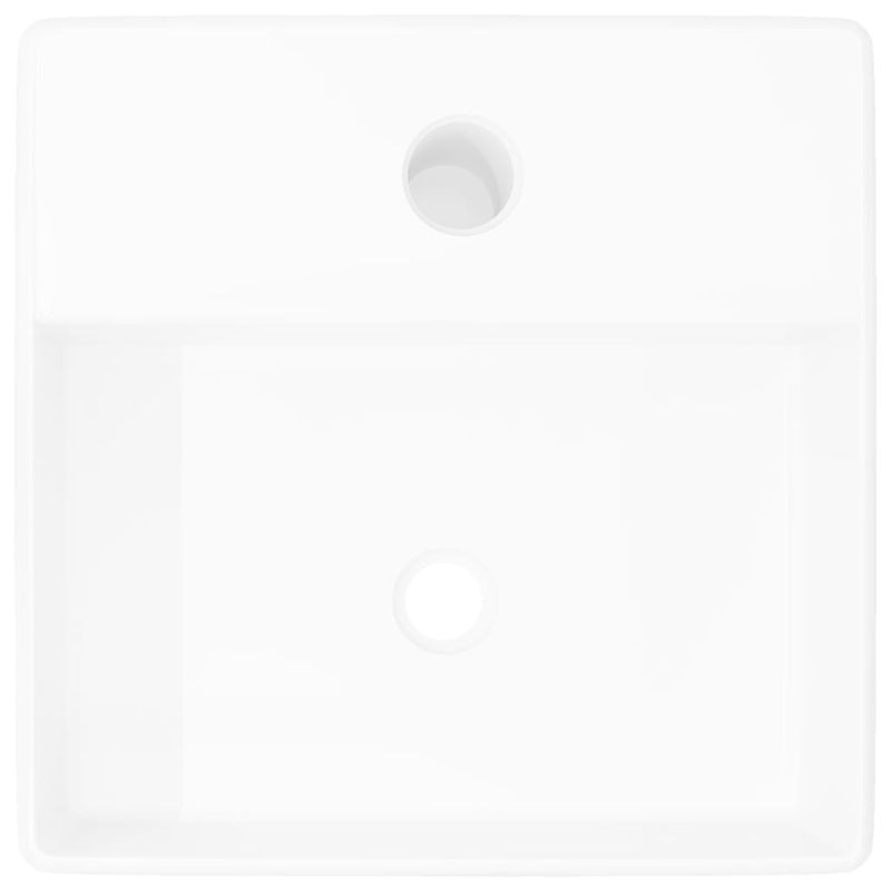 Casa si Gradina - Sanitare - Lavoar baie si accesorii - Lavoare si piedestale - Chiuveta de baie din ceramica cu orificiu pentru robinet, patrat, alb - Infinity.ro