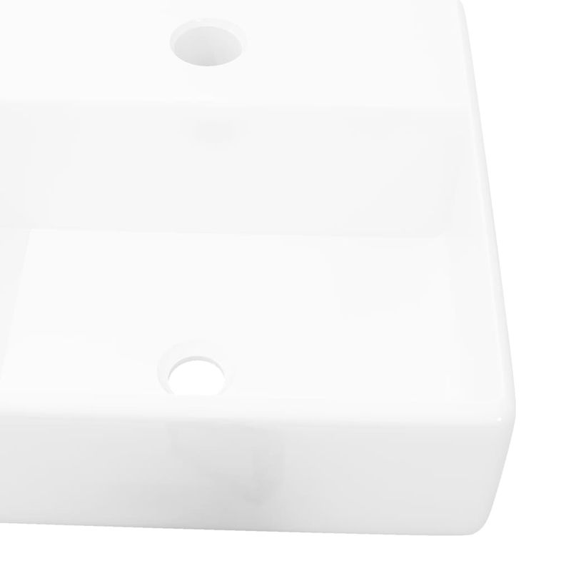 Casa si Gradina - Sanitare - Lavoar baie si accesorii - Lavoare si piedestale - Chiuveta de baie din ceramica cu orificiu pentru robinet, patrat, alb - Infinity.ro