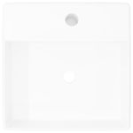 Casa si Gradina - Sanitare - Lavoar baie si accesorii - Lavoare si piedestale - Chiuveta patrata din ceramica cu preaplin si scurgere 41 x 41 cm - Infinity.ro