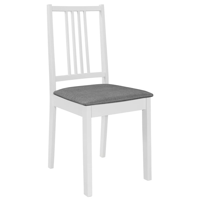 Casa si Gradina - Mobilier - Scaune si fotolii - Scaune - Scaune de bucatarie cu perne, 6 buc., alb, lemn masiv - Infinity.ro