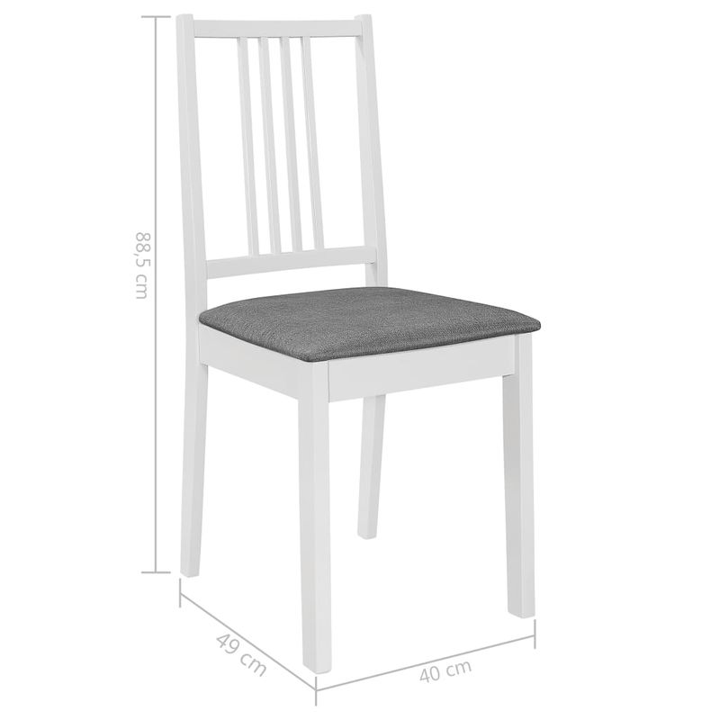 Casa si Gradina - Mobilier - Scaune si fotolii - Scaune - Scaune de bucatarie cu perne, 6 buc., alb, lemn masiv - Infinity.ro