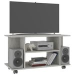 Casa si Gradina - Mobilier - Comode si corpuri - Comode - Comoda TV cu rotile, gri beton, 80 x 40 x 40 cm, PAL - Infinity.ro
