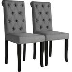 Casa si Gradina - Mobilier - Scaune si fotolii - Scaune - Scaune de bucatarie, 2 buc., gri inchis, material textil - Infinity.ro