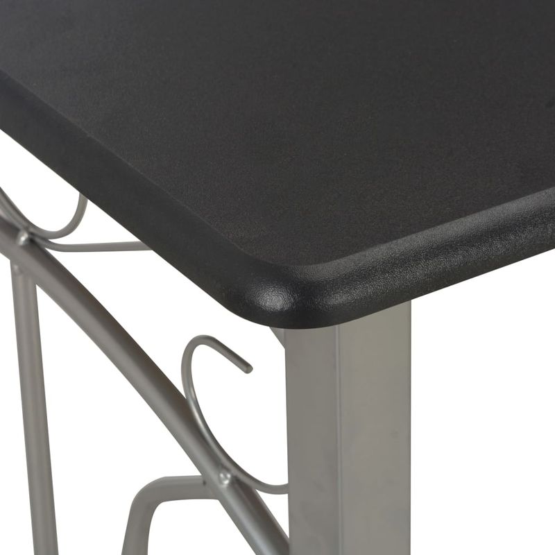 Casa si Gradina - Mobilier - Seturi de mobilier - Seturi mese si scaune - Set masa bucatarie mic dejun/cina, 3 piese, negru, lemn si otel - Infinity.ro