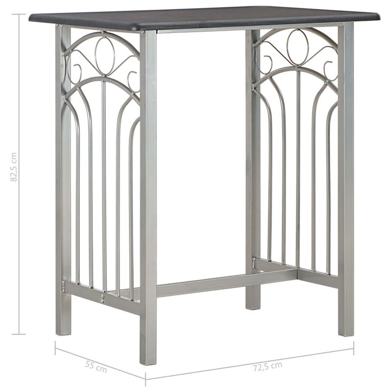 Casa si Gradina - Mobilier - Seturi de mobilier - Seturi mese si scaune - Set masa bucatarie mic dejun/cina, 3 piese, negru, lemn si otel - Infinity.ro