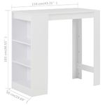Casa si Gradina - Mobilier - Mese si birouri - Mese bucatarie si dining - Masa de bar cu raft, alb, 110 x 50 x 103 cm - Infinity.ro