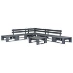 Casa si Gradina - Gradina si terasa - Mobilier exterior - Seturi mobila gradina - Set mobilier de gradina din paleti, 6 piese, gri, lemn - Infinity.ro