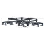 Casa si Gradina - Gradina si terasa - Mobilier exterior - Seturi mobila gradina - Set mobilier de gradina din paleti, 6 piese, gri, lemn - Infinity.ro