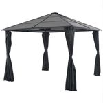 Casa si Gradina - Gradina si terasa - Umbrele si pavilioane - Pavilioane - Pavilion cu perdea, negru, 3 x 3 m, aluminiu - Infinity.ro