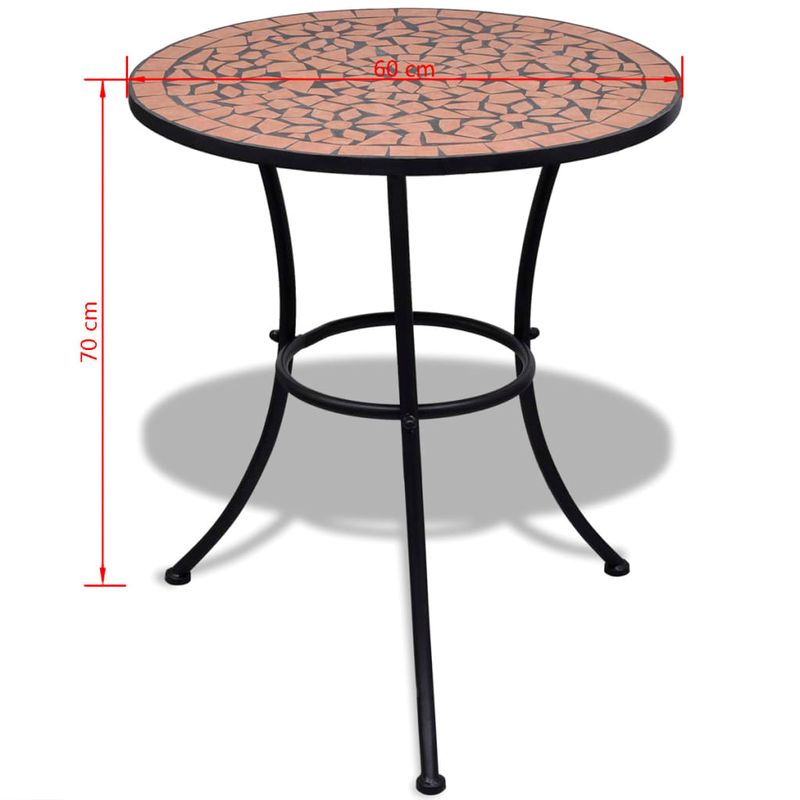 Casa si Gradina - Gradina si terasa - Mobilier exterior - Seturi mobila gradina - Set mobilier bistro, 3 piese, caramiziu, placi ceramice - Infinity.ro