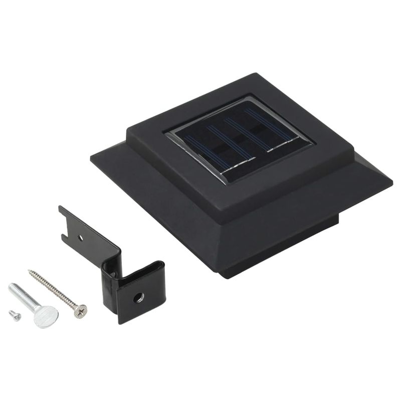 Casa si Gradina - Corpuri si surse de iluminat - Iluminat exterior - Lampi solare - Lampi solare de exterior cu LED, 12 buc., negru, 12 cm, patrat, LED - Infinity.ro