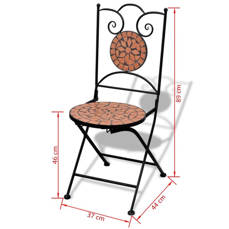 Casa si Gradina - Gradina si terasa - Mobilier exterior - Seturi mobila gradina - Set mobilier bistro, 3 piese, caramiziu, placi ceramice - Infinity.ro