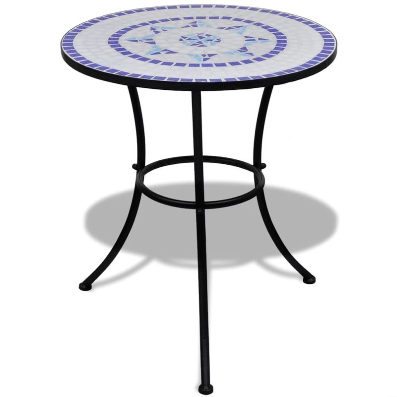 Casa si Gradina - Gradina si terasa - Mobilier exterior - Seturi mobila gradina - Set mobilier bistro, 3 piese, albastru/alb, placi ceramice - Infinity.ro