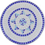 Casa si Gradina - Gradina si terasa - Mobilier exterior - Seturi mobila gradina - Set mobilier bistro, 3 piese, albastru/alb, placi ceramice - Infinity.ro