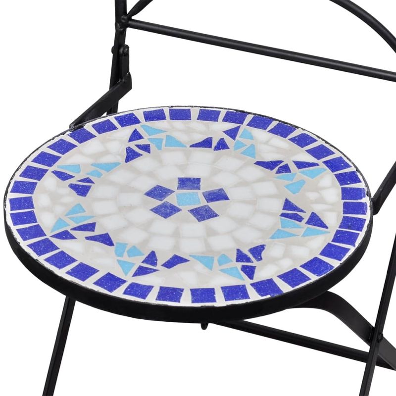 Casa si Gradina - Gradina si terasa - Mobilier exterior - Seturi mobila gradina - Set mobilier bistro, 3 piese, albastru/alb, placi ceramice - Infinity.ro