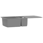 Casa si Gradina - Sanitare - Chiuveta bucatarie si accesorii - Chiuvete bucatarie - Chiuveta de bucatarie din granit cu doua cuve, gri - Infinity.ro