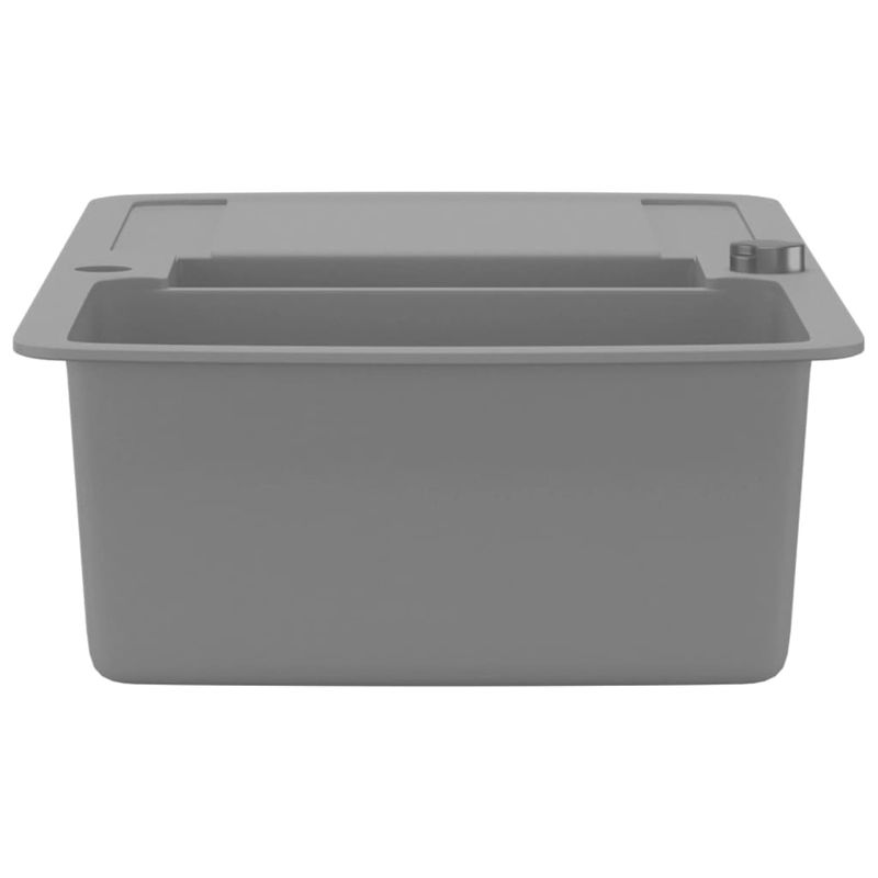 Casa si Gradina - Sanitare - Chiuveta bucatarie si accesorii - Chiuvete bucatarie - Chiuveta de bucatarie din granit cu doua cuve, gri - Infinity.ro
