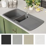 Casa si Gradina - Sanitare - Chiuveta bucatarie si accesorii - Chiuvete bucatarie - Chiuveta de bucatarie din granit cu doua cuve, gri - Infinity.ro