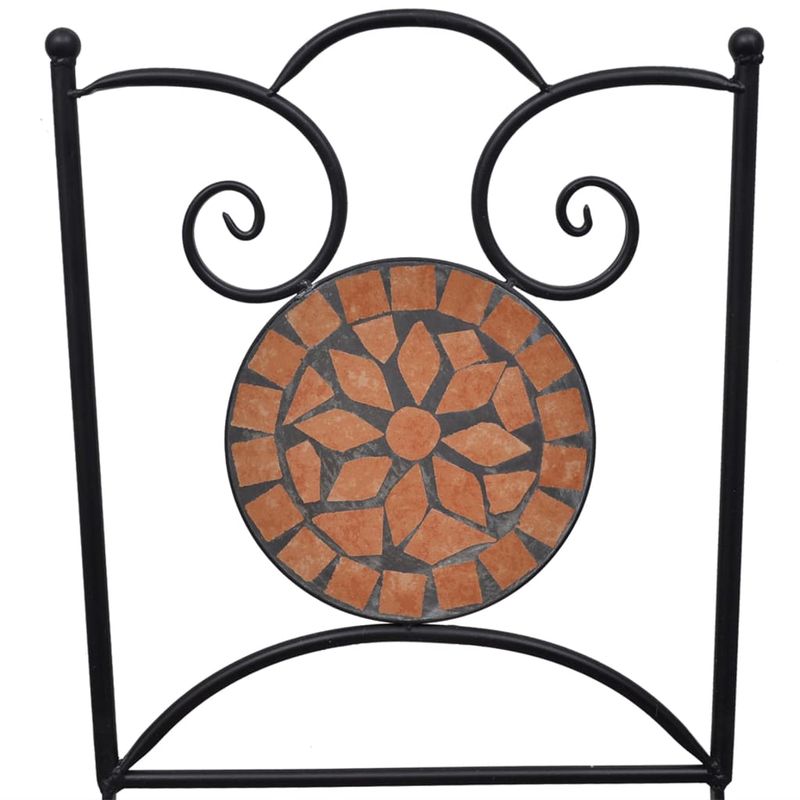 Casa si Gradina - Gradina si terasa - Mobilier exterior - Seturi mobila gradina - Set mobilier bistro, 3 piese, caramiziu, placa ceramica - Infinity.ro