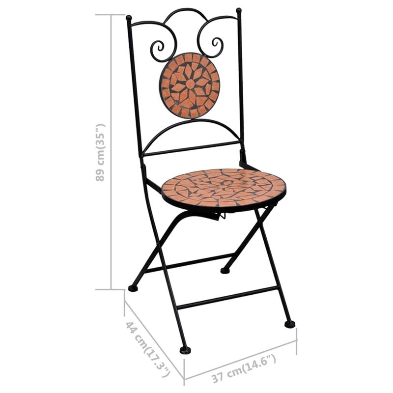 Casa si Gradina - Gradina si terasa - Mobilier exterior - Seturi mobila gradina - Set mobilier bistro, 3 piese, caramiziu, placa ceramica - Infinity.ro