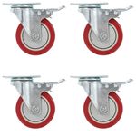 Casa si Gradina - Constructii - Depozitare, transport si protectie - Accesorii echipamente pentru transport si ridicat - Roti pivotante cu frane duble, 4 buc., 100 mm - Infinity.ro