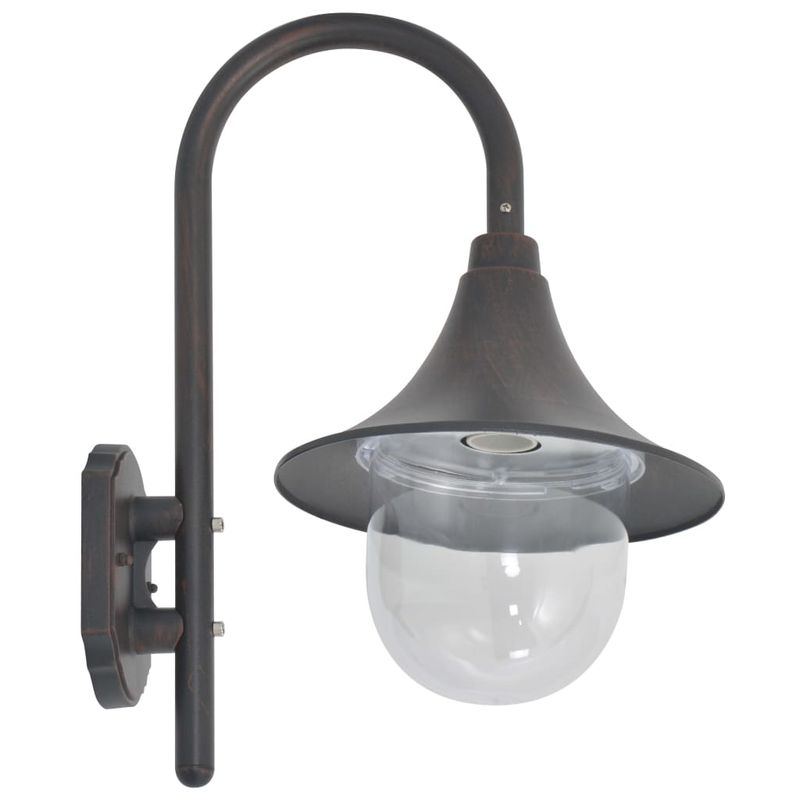 Casa si Gradina - Corpuri si surse de iluminat - Iluminat exterior - Felinare - Lampa de perete de gradina E27, bronz, 42 cm, aluminiu - Infinity.ro