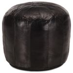 Casa si Gradina - Mobilier - Scaune si fotolii - Tabureti - Taburet, negru, 40x35 cm, piele naturala de capra - Infinity.ro