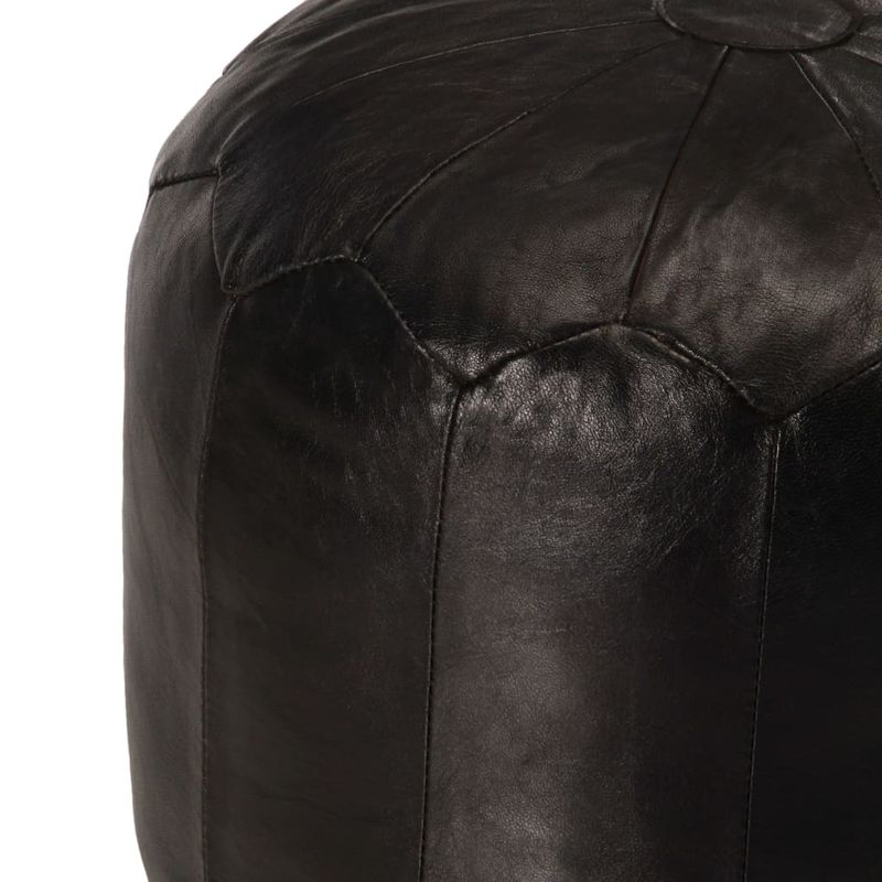 Casa si Gradina - Mobilier - Scaune si fotolii - Tabureti - Taburet, negru, 40x35 cm, piele naturala de capra - Infinity.ro