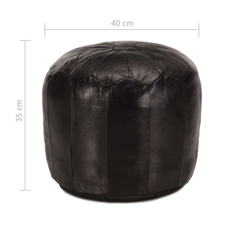 Casa si Gradina - Mobilier - Scaune si fotolii - Tabureti - Taburet, negru, 40x35 cm, piele naturala de capra - Infinity.ro