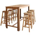 Casa si Gradina - Mobilier - Seturi de mobilier - Seturi mese si scaune - Set masa si scaune de bar, 7 piese, lemn masiv de acacia - Infinity.ro