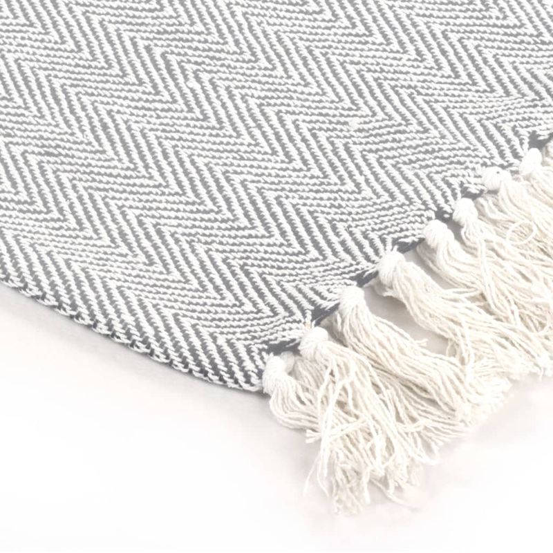 Casa si Gradina - Textile si covoare - Pături și cuverturi - Pături - Patura decorativa model spic, bumbac, 125 x 150 cm, gri - Infinity.ro