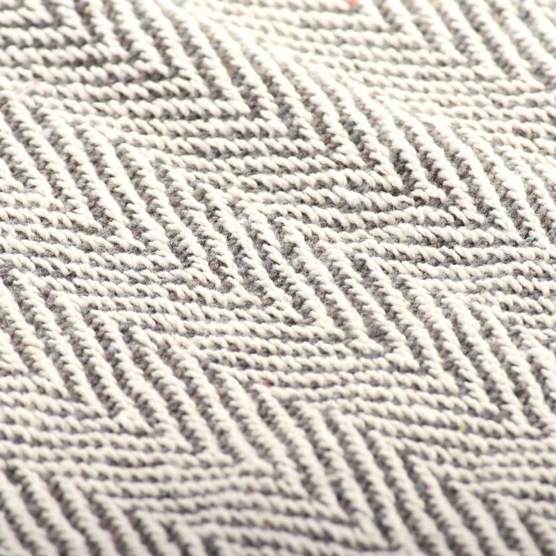 Casa si Gradina - Textile si covoare - Pături și cuverturi - Pături - Patura decorativa model spic, bumbac, 125 x 150 cm, gri - Infinity.ro
