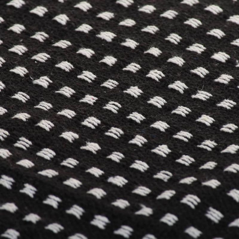 Casa si Gradina - Textile si covoare - Pături și cuverturi - Pături - Patura decorativa model spic, bumbac, 125 x 150 cm, negru - Infinity.ro