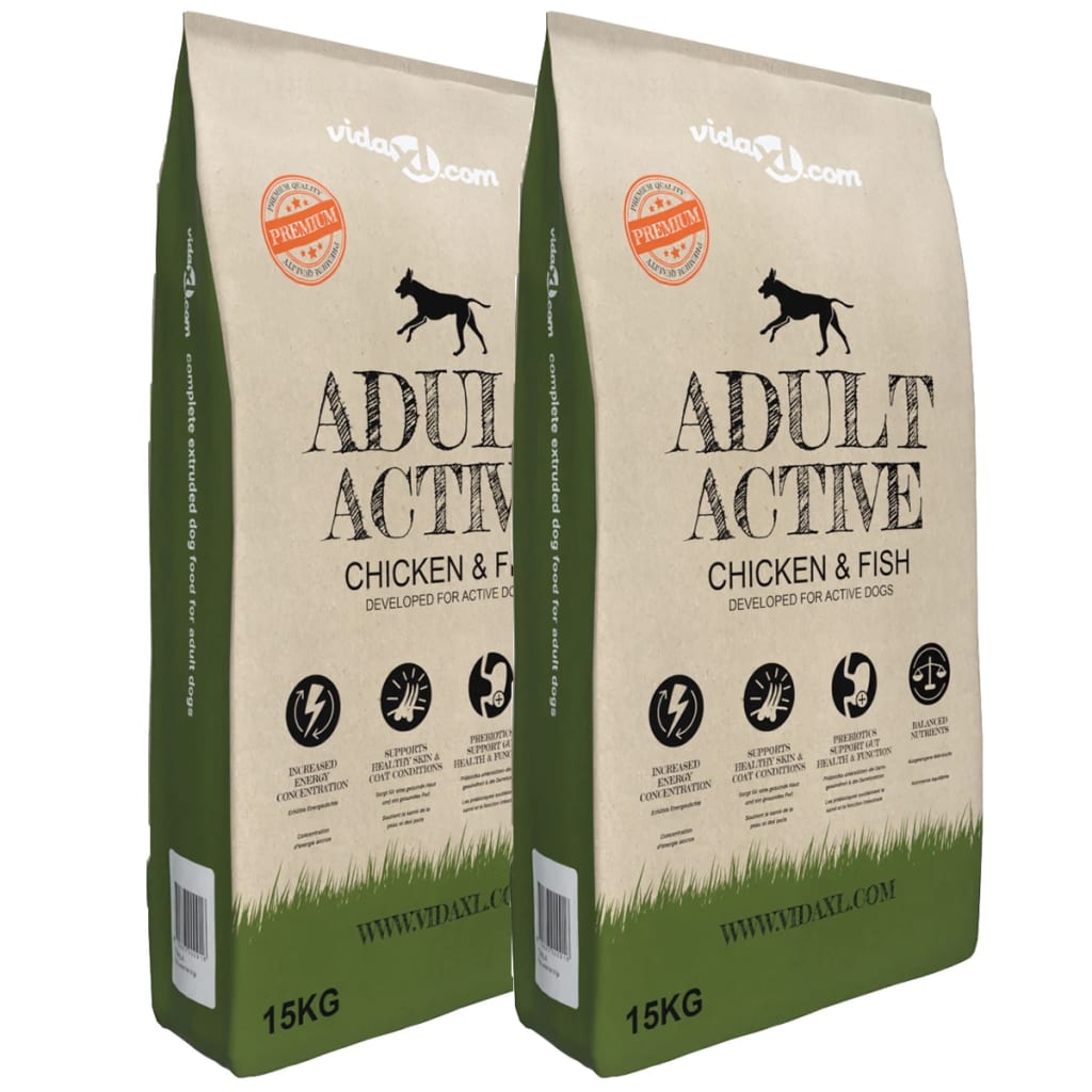 Hrana uscata caini Adult Active Chicken & Fish 2 buc. 30 kg
