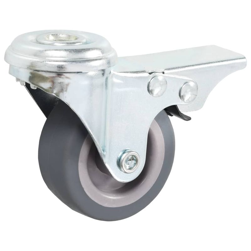 Casa si Gradina - Constructii - Depozitare, transport si protectie - Accesorii echipamente pentru transport si ridicat - Roti pivotante cu gaura surub, frane duble, 4 buc., 50 mm - Infinity.ro