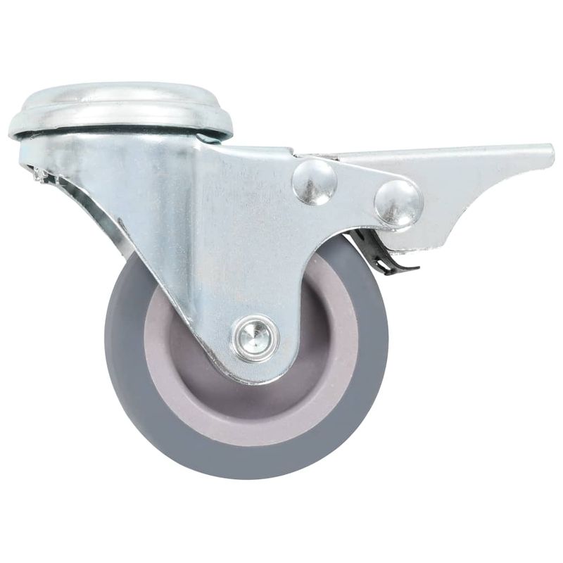 Casa si Gradina - Constructii - Depozitare, transport si protectie - Accesorii echipamente pentru transport si ridicat - Roti pivotante cu gaura surub, frane duble, 4 buc., 50 mm - Infinity.ro