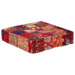 Casa si Gradina - Mobilier - Scaune si fotolii - Fotolii - Fotoliu puf petice, rosu, 50x50x12 cm, bumbac, patrat, manual - Infinity.ro