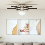 Casa si Gradina - Termice - Climatizare si ventilatie - Ventilator tavan decorativ cu iluminare, 82 cm, maro inchis - Infinity.ro