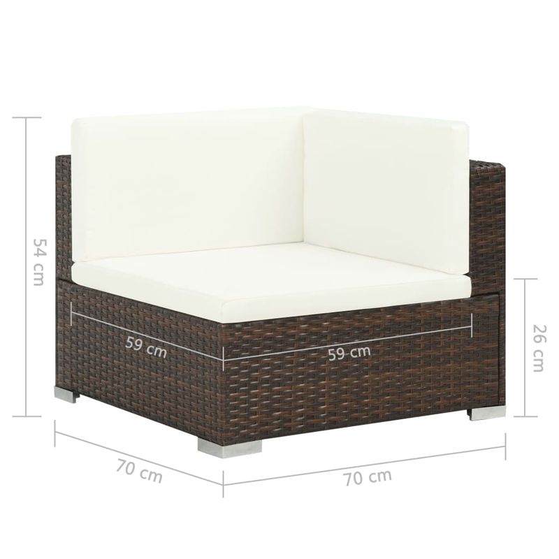 Casa si Gradina - Gradina si terasa - Mobilier exterior - Seturi mobila gradina - Set mobilier de gradina cu perne, 6 piese, maro, poliratan - Infinity.ro
