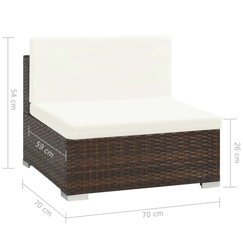 Casa si Gradina - Gradina si terasa - Mobilier exterior - Seturi mobila gradina - Set mobilier de gradina cu perne, 6 piese, maro, poliratan - Infinity.ro