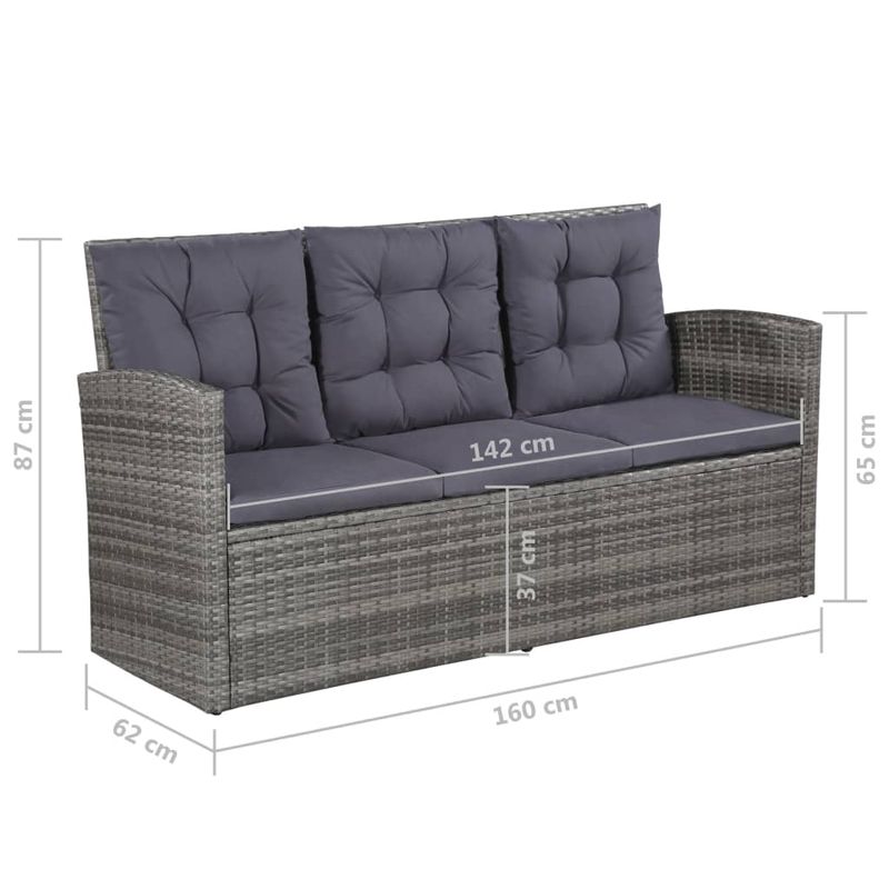 Casa si Gradina - Gradina si terasa - Mobilier exterior - Seturi mobila gradina - Set mobilier de exterior cu perne, 6 piese, gri, poliratan - Infinity.ro