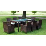 Casa si Gradina - Gradina si terasa - Mobilier exterior - Seturi mobila gradina - Set mobilier de exterior cu perne, 9 piese, maro, poliratan - Infinity.ro