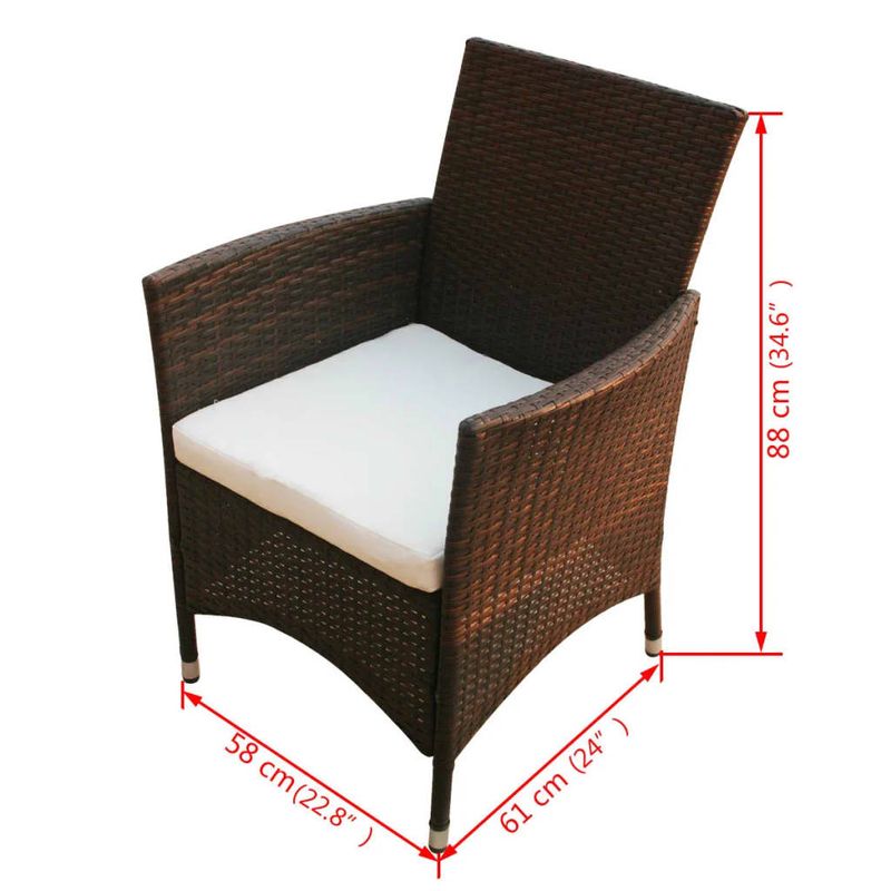 Casa si Gradina - Gradina si terasa - Mobilier exterior - Seturi mobila gradina - Set mobilier de exterior cu perne, 9 piese, maro, poliratan - Infinity.ro