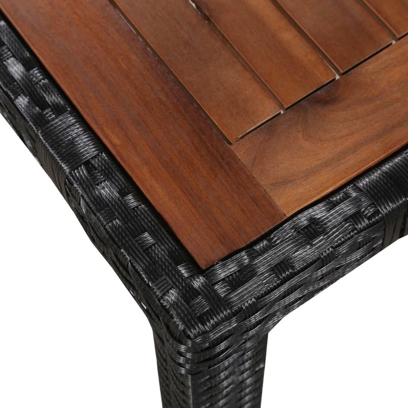 Casa si Gradina - Gradina si terasa - Mobilier exterior - Seturi mobila gradina - Set mobilier de exterior, 5 piese negru, poliratan, lemn acacia - Infinity.ro