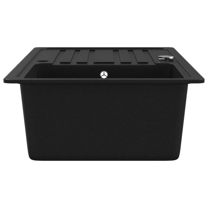 Casa si Gradina - Sanitare - Chiuveta bucatarie si accesorii - Chiuvete bucatarie - Chiuveta bucatarie granit, bazin unic cu scurgere reversibila, negru - Infinity.ro