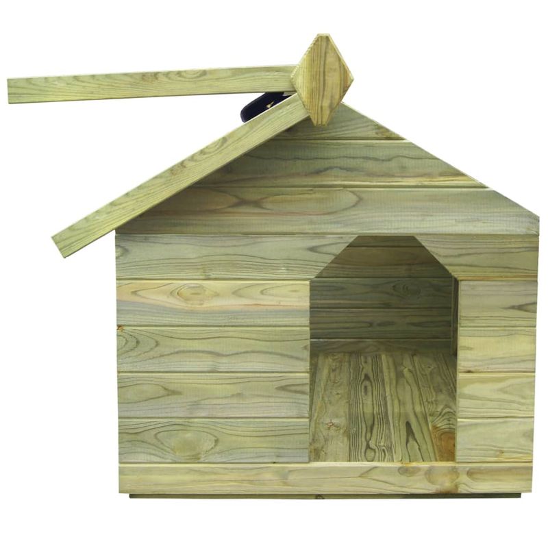 Petshop - Accesorii petshop - Culcusuri si custi - Custi interior si exterior - Cusca de caine gradina, acoperis detasabil, lemn pin tratat, mărime 85x103x77 cm - Infinity.ro