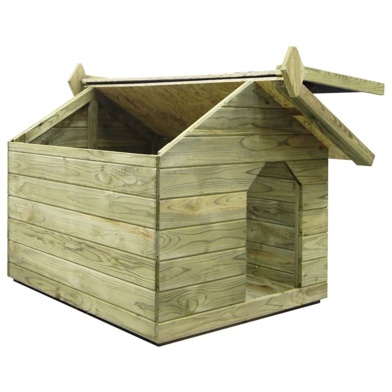 Petshop - Accesorii petshop - Culcusuri si custi - Custi interior si exterior - Cusca de caine gradina, acoperis detasabil, lemn pin tratat, mărime 85x103x77 cm - Infinity.ro